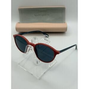 Luxottica LOS 930 QW RDBK Sunglasses Red Round 47-19-130 w/ Case